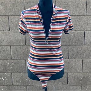 Forever 21 Striped Bodysuit